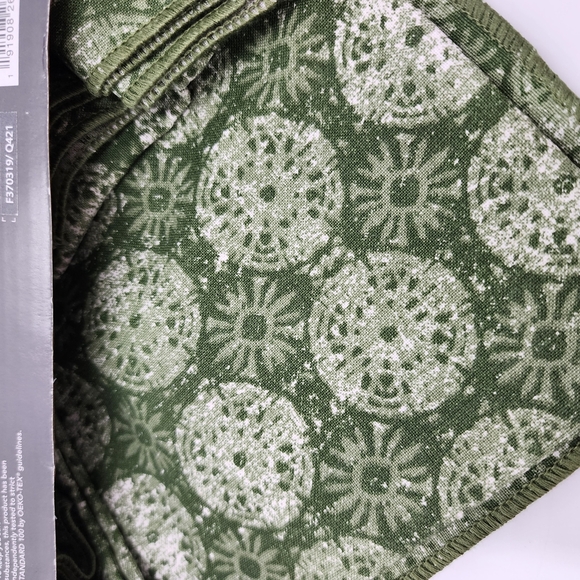 Threshold Green Geometric Table Throw 50" x 50" - Easy Care Machine Wash - Picture 3 of 3